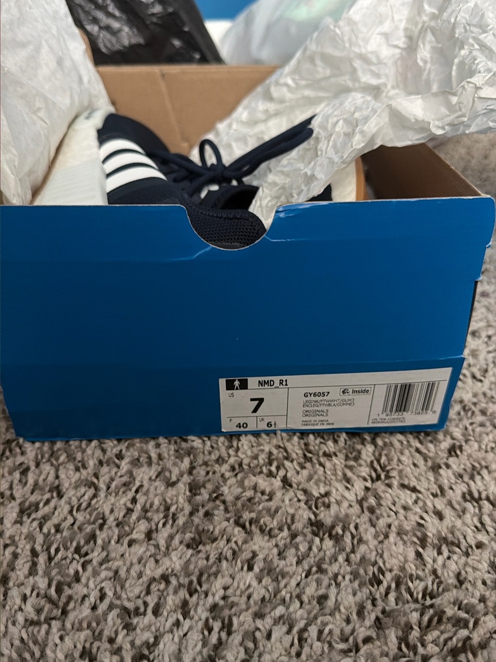 adidas Men NMD_R1 Navy and White Sneakers